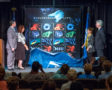 Dazzling Bioluminescent LifeForever Stamps Come to Light.L to R:-Jeffrey C. Williamson, Chief Human Resources Officer and Executive VP, USPS-Jill Roberts, News Director, WQCS Public Radio-Dr. Edith Widder, CEO and Senior Scientist, Ocean Research &Con