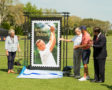 U.S. Postal Service Honors American Icon and Golf Champion Arnold Palmer.L to R:-Amy Saunders, Palmer’s daughter and chair of the Arnold & Winnie Palmer Foundation.-Roman Martinez IV, U.S. Postal Service Board of Governors.-Sam Saunders, PGA Tour Pr
