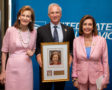 USPS Honors Trailblazing PublisherKatharine Graham Is Newest in Distinguished Americans Series.L to R:-Lally Graham Weymouth, Daughter of Katherine Graham-The Honorable Donald l. Moak, Board of Governors, USPS-Nancy Pelosi, Speaker of the House